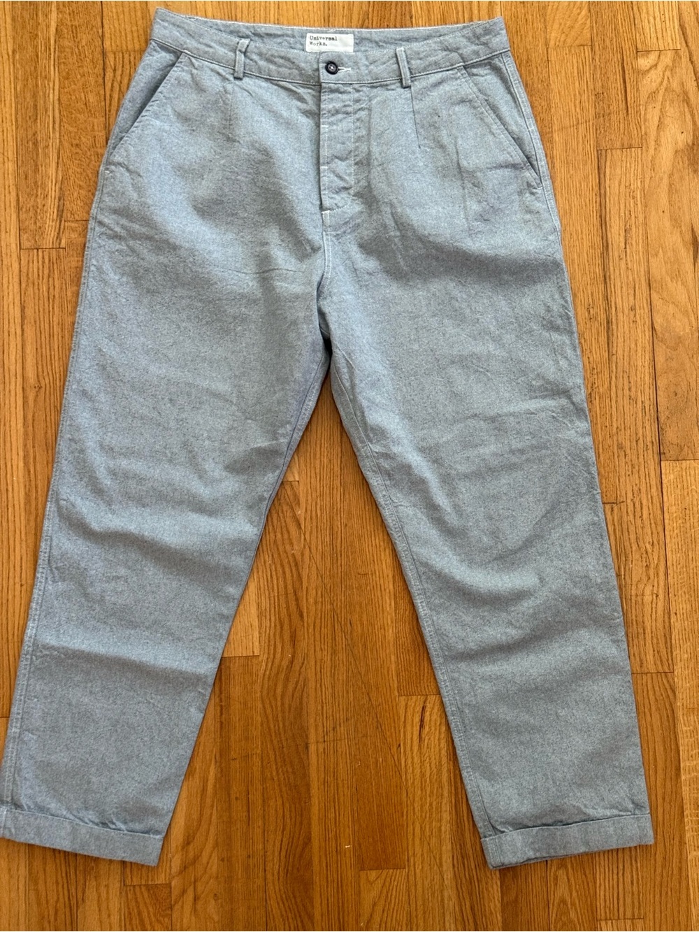 Mens Universal Works Cotton Chambray Pant Size 34 Made in Portugal